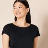 image:imageAmazon Essentials Womens Jersey RegularFit ShortSleeve BoatNeck TShirtBlackWhite