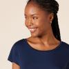 image:imageAmazon Essentials Womens Jersey RegularFit ShortSleeve BoatNeck TShirtNavySand