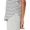 image:imageAmazon Essentials Womens Jersey StandardFit VNeck Tank TopBlack White Stripe
