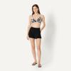 image:imageAmazon Essentials Womens LightSupport Triangle Bikini Swimsuit Top with Adjustable StrapsCream Black Floral