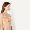 image:imageAmazon Essentials Womens LightSupport Triangle Bikini Swimsuit Top with Adjustable StrapsRust Orange Abstract Palms