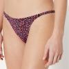 image:imageAmazon Essentials Womens NoTie String Swim Bikini BottomBrick Red Lilac Leopard