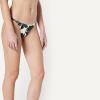 image:imageAmazon Essentials Womens NoTie String Swim Bikini BottomCream Black Floral