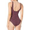 image:imageAmazon Essentials Womens OnePiece Scoop Neck Coverage Swimsuit Available in Plus SizeBrick Red Leopard