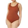 image:imageAmazon Essentials Womens OnePiece Scoop Neck Coverage Swimsuit Available in Plus SizeBrown