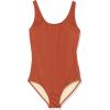 image:imageAmazon Essentials Womens OnePiece Scoop Neck Coverage Swimsuit Available in Plus SizeBrown