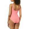image:imageAmazon Essentials Womens OnePiece Scoop Neck Coverage Swimsuit Available in Plus SizeCoral Pink
