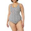 image:imageAmazon Essentials Womens OnePiece Scoop Neck Coverage Swimsuit Available in Plus SizeDitsy Floral