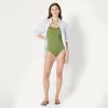image:imageAmazon Essentials Womens OnePiece Scoop Neck Coverage Swimsuit Available in Plus SizeOlive