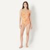 image:imageAmazon Essentials Womens OnePiece Scoop Neck Coverage Swimsuit Available in Plus SizeRust Orange Abstract Palms