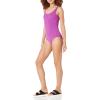 image:imageAmazon Essentials Womens OnePiece Scoop Neck Coverage Swimsuit Available in Plus SizeViolet