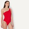 image:imageAmazon Essentials Womens OneShoulder OnePiece SwimsuitBright Poppy Red