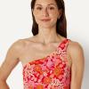 image:imageAmazon Essentials Womens OneShoulder OnePiece SwimsuitBright Poppy Red Folk Floral