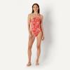 image:imageAmazon Essentials Womens OneShoulder OnePiece SwimsuitBright Poppy Red Folk Floral