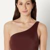 image:imageAmazon Essentials Womens OneShoulder OnePiece SwimsuitDeep Brown