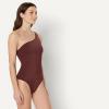 image:imageAmazon Essentials Womens OneShoulder OnePiece SwimsuitDeep Brown
