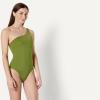 image:imageAmazon Essentials Womens OneShoulder OnePiece SwimsuitOlive
