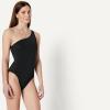 image:imageAmazon Essentials Womens OneShoulder OnePiece SwimsuitWashed Black