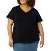 image:imageAmazon Essentials Womens Plus Size ShortSleeve VNeck TShirtBlack