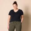 image:imageAmazon Essentials Womens Plus Size ShortSleeve VNeck TShirtBlack
