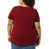 image:imageAmazon Essentials Womens Plus Size ShortSleeve VNeck TShirtBlackBurgundy