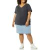 image:imageAmazon Essentials Womens Plus Size ShortSleeve VNeck TShirtBlackCharcoal Heather