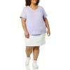 image:imageAmazon Essentials Womens Plus Size ShortSleeve VNeck TShirtBlackLavender