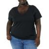 image:imageAmazon Essentials Womens Plus Size ShortSleeve VNeck TShirtBlackOlive
