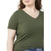image:imageAmazon Essentials Womens Plus Size ShortSleeve VNeck TShirtBlackOlive