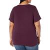 image:imageAmazon Essentials Womens Plus Size ShortSleeve VNeck TShirtBurgundy