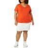 image:imageAmazon Essentials Womens Plus Size ShortSleeve VNeck TShirtCharcoal HeatherTomato Red