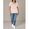 image:imageAmazon Essentials Womens Plus Size ShortSleeve VNeck TShirtLight Pink