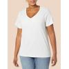 image:imageAmazon Essentials Womens Plus Size ShortSleeve VNeck TShirtWhite