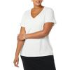 image:imageAmazon Essentials Womens Plus Size ShortSleeve VNeck TShirtWhiteBlack