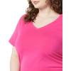 image:imageAmazon Essentials Womens Plus Size ShortSleeve VNeck TShirtWhiteDark Pink