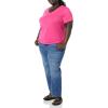 image:imageAmazon Essentials Womens Plus Size ShortSleeve VNeck TShirtWhiteDark Pink