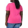 image:imageAmazon Essentials Womens Plus Size ShortSleeve VNeck TShirtWhiteDark Pink
