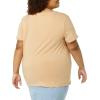 image:imageAmazon Essentials Womens Plus Size ShortSleeve VNeck TShirtWhiteLight Camel