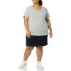 image:imageAmazon Essentials Womens Plus Size ShortSleeve VNeck TShirtWhiteLight Grey Heather