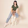 image:imageAmazon Essentials Womens RegularFit ShortSleeve TShirt Crewneck and VNeck Options MultipacksBlackOlive