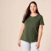 image:imageAmazon Essentials Womens RegularFit ShortSleeve TShirt Crewneck and VNeck Options MultipacksBlackOlive