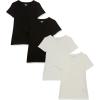 image:imageAmazon Essentials Womens RegularFit ShortSleeve TShirt Crewneck and VNeck Options MultipacksBlackWhite