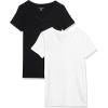 image:imageAmazon Essentials Womens RegularFit ShortSleeve TShirt Crewneck and VNeck Options MultipacksBlackWhite