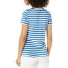 image:imageAmazon Essentials Womens RegularFit ShortSleeve TShirt Crewneck and VNeck Options MultipacksBlue StripeCamel Animal