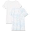 image:imageAmazon Essentials Womens RegularFit ShortSleeve TShirt Crewneck and VNeck Options MultipacksBlue Tie DyeWhite