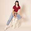image:imageAmazon Essentials Womens RegularFit ShortSleeve TShirt Crewneck and VNeck Options MultipacksBurgundyPink