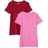 image:imageAmazon Essentials Womens RegularFit ShortSleeve TShirt Crewneck and VNeck Options MultipacksBurgundyPink