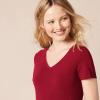 image:imageAmazon Essentials Womens RegularFit ShortSleeve TShirt Crewneck and VNeck Options MultipacksBurgundyPink