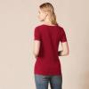 image:imageAmazon Essentials Womens RegularFit ShortSleeve TShirt Crewneck and VNeck Options MultipacksBurgundyPink