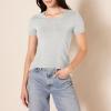 image:imageAmazon Essentials Womens RegularFit ShortSleeve TShirt Crewneck and VNeck Options MultipacksCharcoal HeatherLight Grey Heather